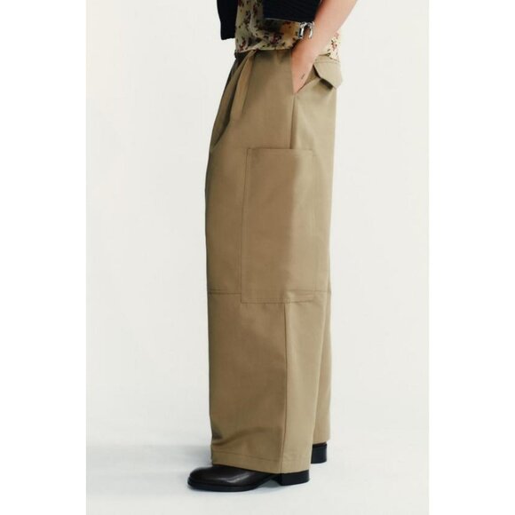 ZARA CARGO TROUSERS WITH PLEATS - Picture 5 of 9